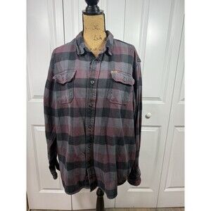 Mens Orvis Heavy Cotton Plaid Flannel W/pockets XXL